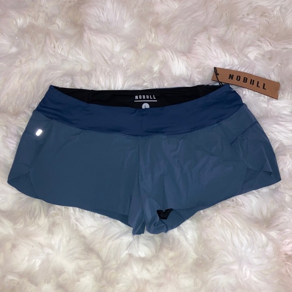 NOBULL Steel Blue 2 in 1 Pace Shorts L - Picture 2 of 10